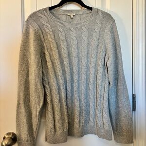 Gray/Silver Cable Knit Women's Sweater